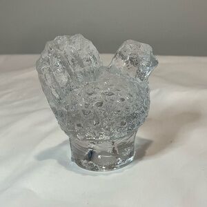 Vintage PUKEBERG Glass CHICKEN Paperweight Figurine